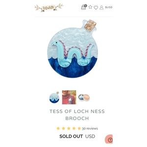 ERSTWILDER Tess of Loch Ness Brooch”SOLD OUT”